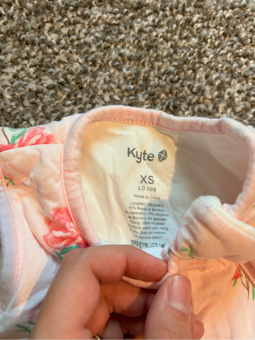 Kyte Baby Pink Floral Sleeveless Sleep Sack - Picture 2 of 3